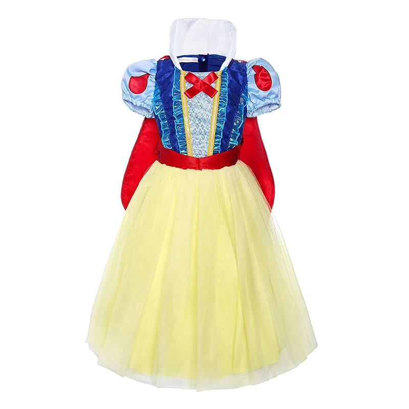 Белоснежки для девочек Платье для косплея костюм принцессы дети Хэллоуин Выходные туфли на выпускной бал нарядное платье с накидкой Детская одежда для выступлений - Цвет: Dress Only