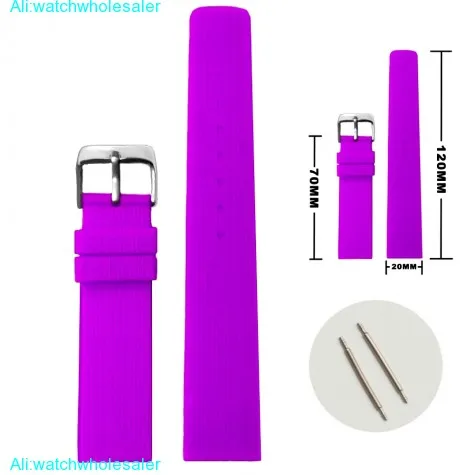 20mm Dark Violet Color Silicone Jelly Rubber Ladies Watch Band Strap WB1071W20JB