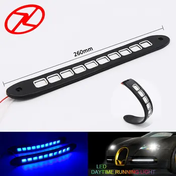 

2Pcs New Arrival High Power Flexible LED Daytime Running Light COB Day Lights Soft Blue LED DRL Fit For Universal Cars