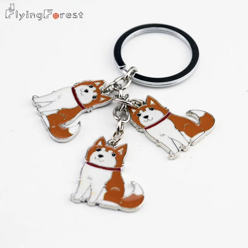 

Alaskan Malamute Husky Keychain Lovely Husky Puppy Metal Key Chain Ring Holder Christmas Gift Chains for Lovers dogs Tag key