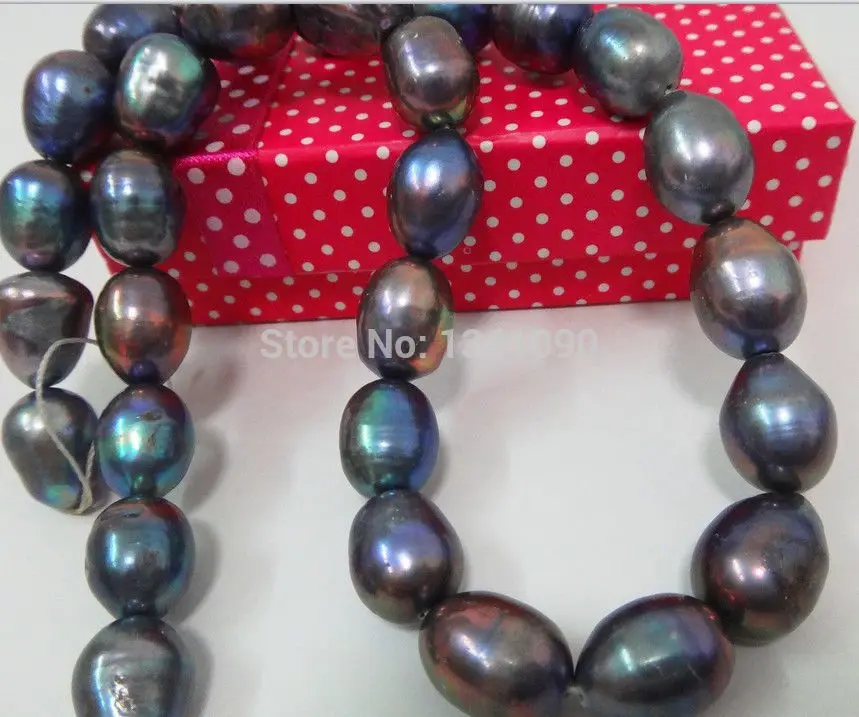 

bjc 000489 NATURAL GENUINE BLACK PEACOCK MULTIC PEARL NECKLACE (C0309)