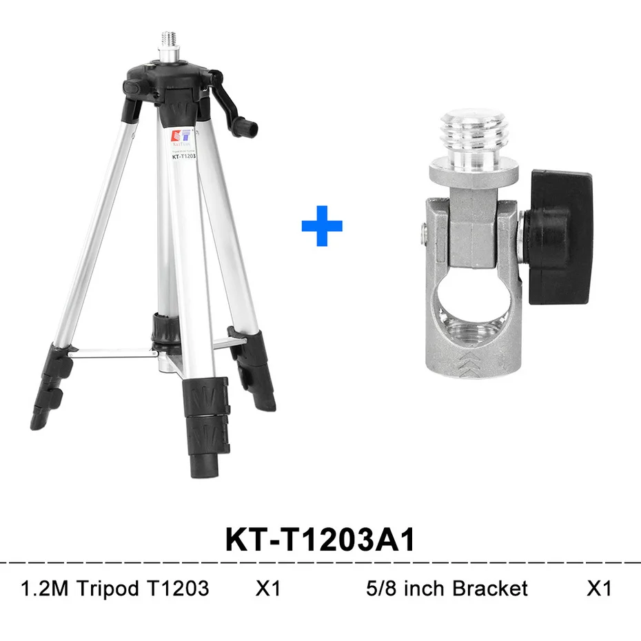 Kaitian штатив для лазерного уровня штатив лазерный уровень 12 линий 5 линий 118 см высота алюминиевый складной портативный 5/8 переходник с Вращение на 360 градусов кронштейном лазерные уровни строительный инструмент