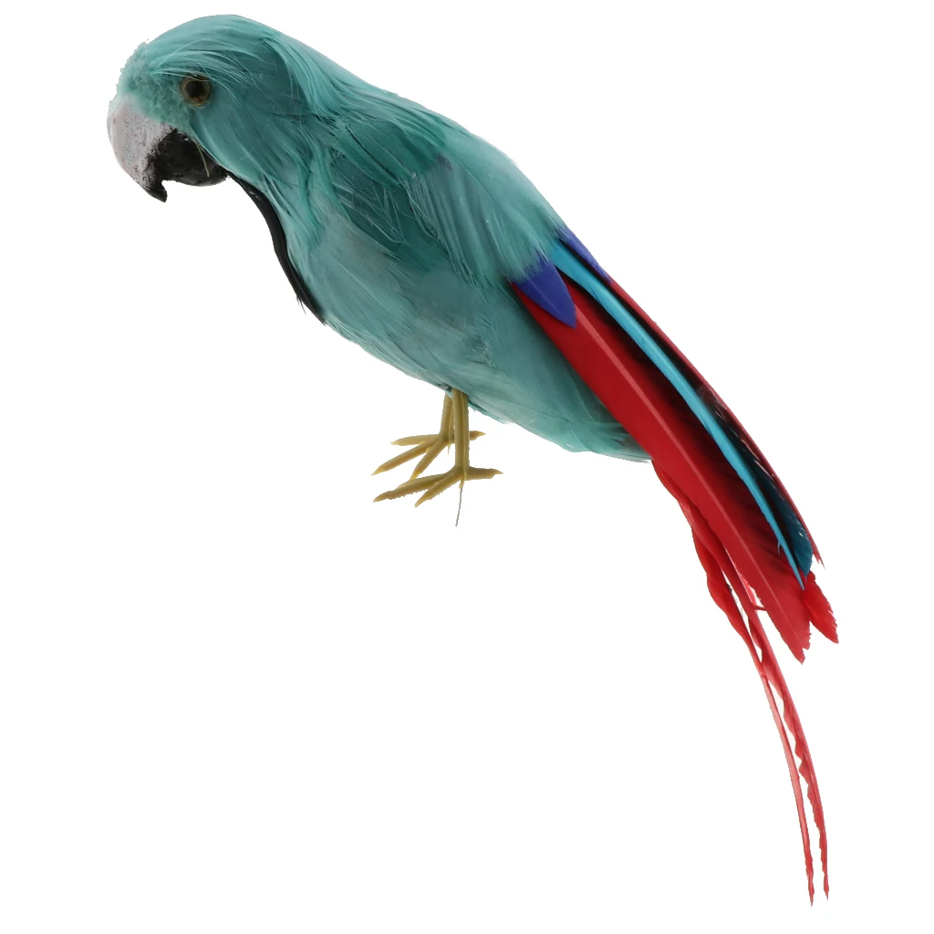 Simulation Parrot Model Artificial Feather Bird Animal Figurine Home Garden Sculptures Yard Law Ornament Decor Fancy Dress Party