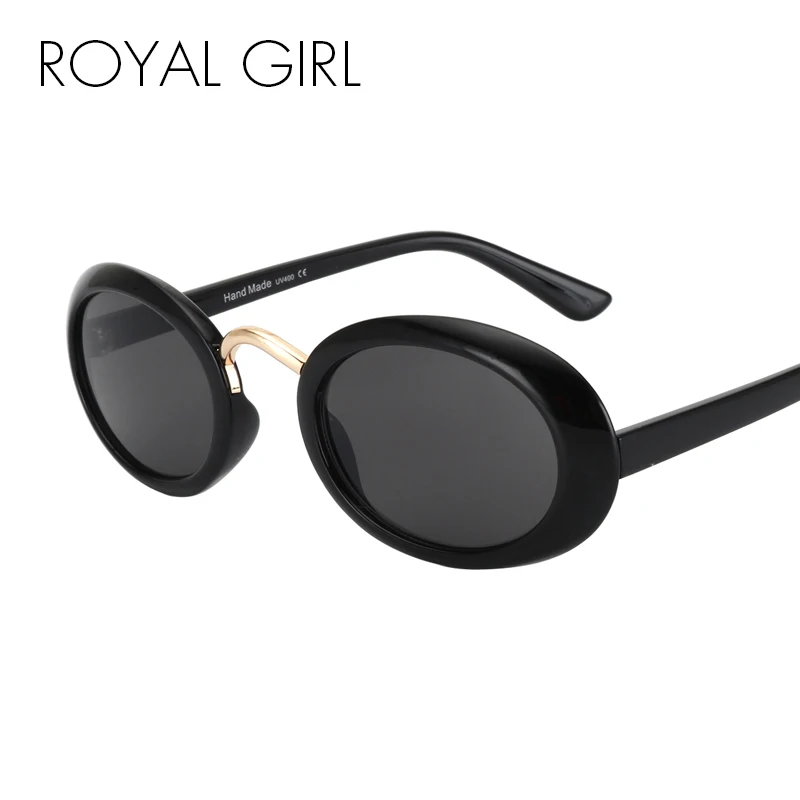 

ROYAL GIRL New Design Oval Sunglasses Women Round Small Black White Frame Red Pink Brown Gray Lens Unisex Sun Glasses ss698