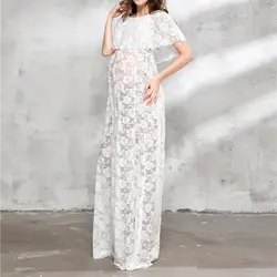 Для беременных Подставки для фотографий длинное кружевное платье для беременных фотосессии для беременных Для женщин Y815