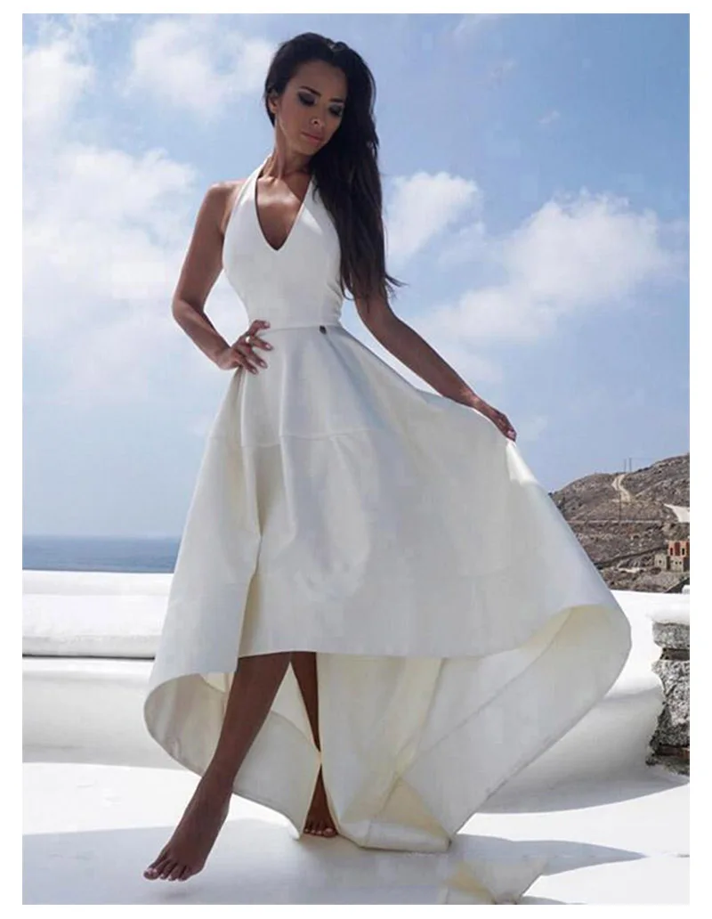 SODgine-High-Low-Wedding-Dress-2019-Simple-A-Line-Satin-Bridal-Dress-Halter-Neck-Sexy-Romantic