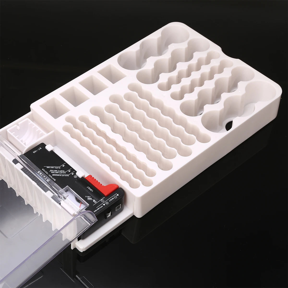 1pc Battery Storage Clear Plastic Cover Batteries Organizer Case With Clear Cover Removable Tester Mayitr