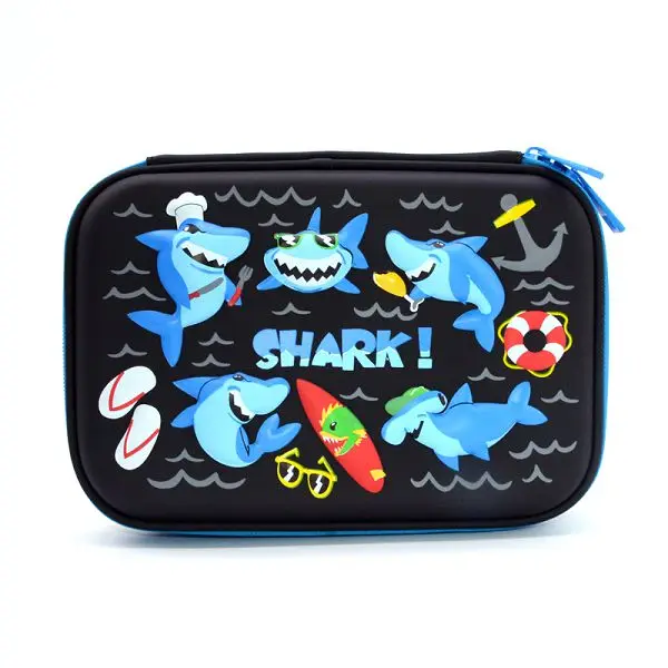 Пенал Единорог EVA Estojo Escolar Kalem Kutusu Etui Pencilcase Papelaria Box Estuche Lapices School Shark Astuccio Scuola - Цвет: Black shark