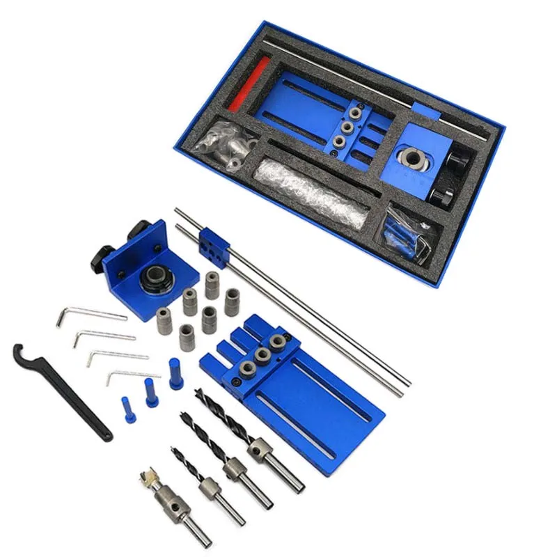

3 in 1 Drilling locator 08450 drilling guide kit Woodworking tool DIY Woodworking Joinery High Precision Dowel Jigs Kit