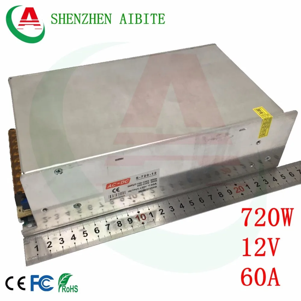 12V 60A DC 720W Universal Regulated Switching Power Supply LED Driver AC110v-220v high quality Built in Fan | Обустройство дома