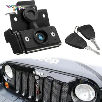 

Grille Hood Lock Kit Front Engine Compartment Hood Cover Anti-Theft Assembly locking Hood Catch Unlimited For Jeep Wrangler JK