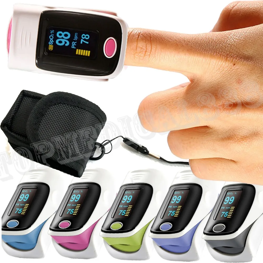 

Fingertip Pulse Oximeter SPO2 Pr Rate Blood Oxygen Monitor OLED Alarm Beep 5 Colors 2 Parameters 5pcs/lot+Bag