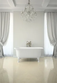 

Laeacco Photographic Backgrounds Cute Bathtub Chandelier Curtain Interior Photography Backdrops Photocall Photo Studio Shoot