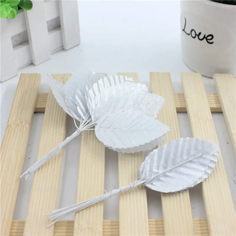 Cheap 10 pieces / lot 5 cm Silk Leaf-shaped Green Leaves Artificial Flower For Wedding Decoration DIY Scrapbooking