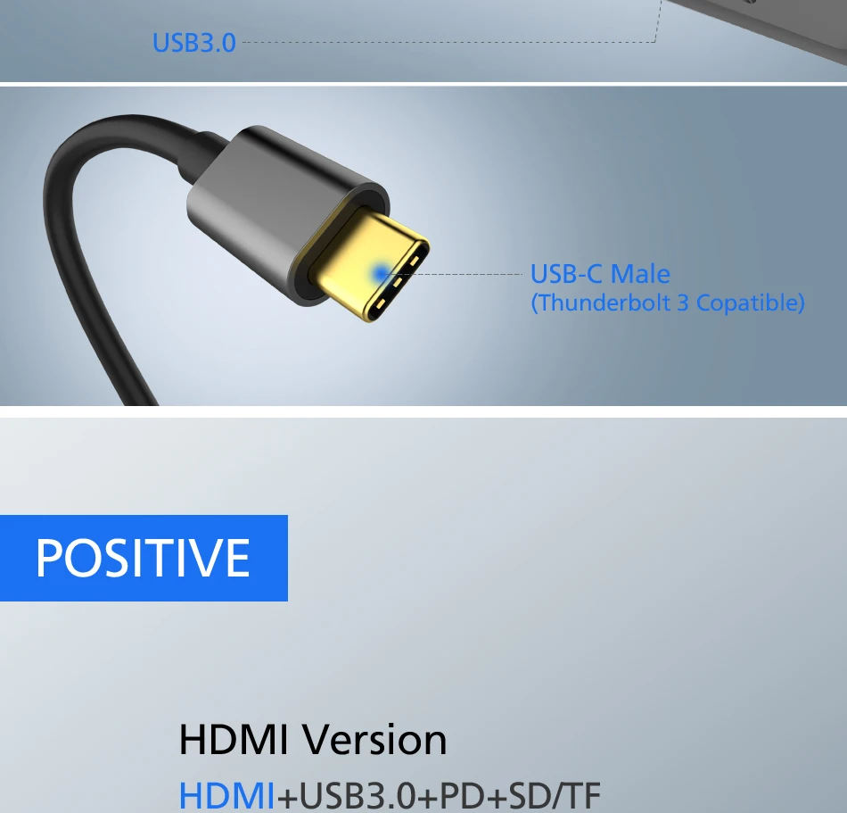 QGeeM USB C концентратор HDMI type-C концентратор к Hdmi USB 3,0 Thunderbolt 3 кард-ридер для Macbook mate20 P30 glaxy S9 S10 USB C концентратор