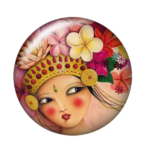 Fashion Beauty Girls Japanese girl 10pcs 12mm/18mm/20mm/25mm Round photo glass cabochon demo flat back Making findings ZB0576 - Цвет: L