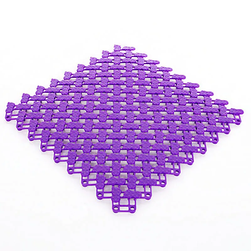 Bathroom Anti Slip Mat Toilet Kitchen Multi Color Pad Shower Room High Quality Plastic Pad 25cm*25cm Foot Massage Rubber Mat - Цвет: Purple