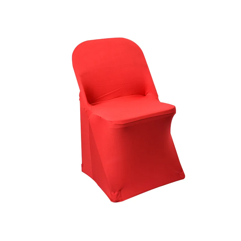 Складной стул из спандекса охватывает эластичной однотонной столовый набор чехлы для стульев для свадьбы украшение крышка стула протектор мебели - Цвет: Фиолетовый