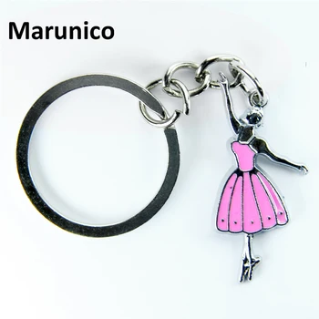 

FREE SHIPPING BY DHL 100pcs/lot New Metal Ballerina Shaped Keychains Ballet Girl Keyrings for Gifts