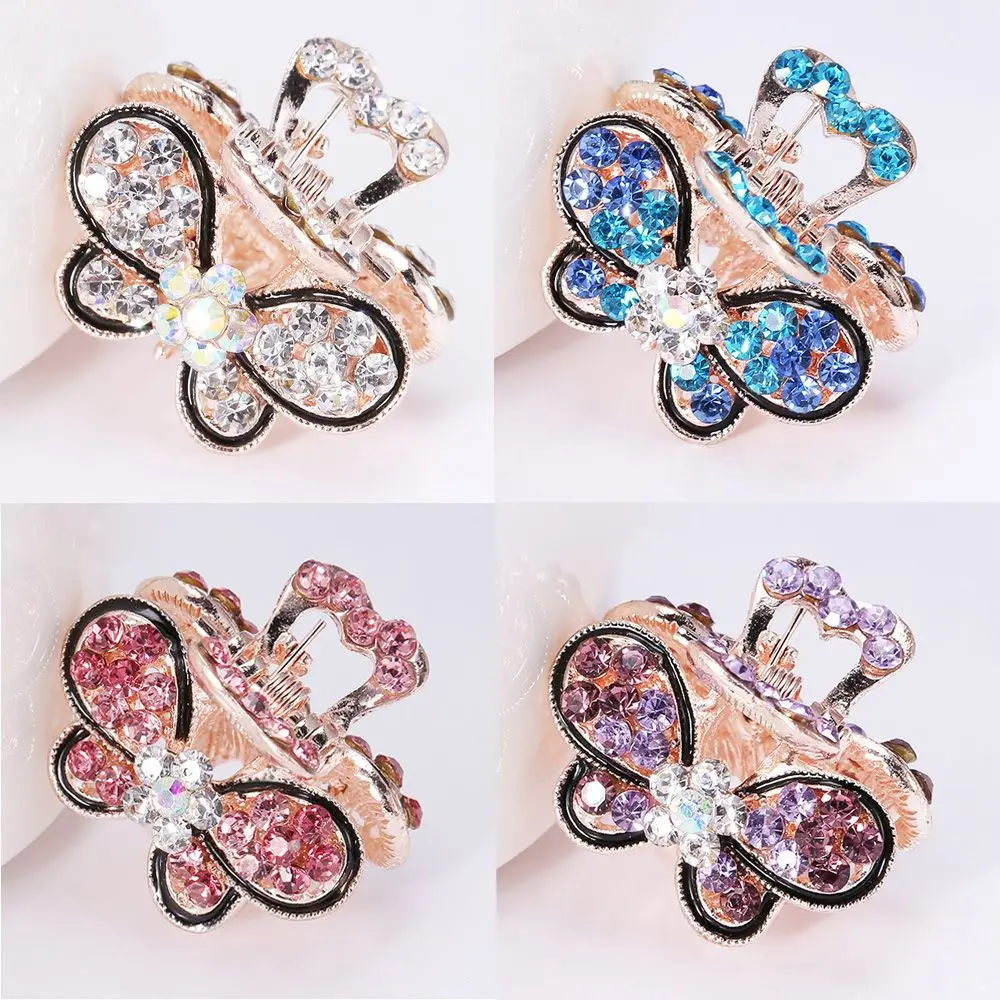 

Women Vintage Crystal Hair Pins Fashion Rhinestone Mini Butterfly Crown Hair Claw Clips Retro Wedding Hair Jewelry Accessories