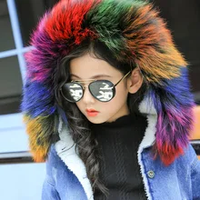2017 Korean winter in children with cashmere coat girls cowboy short children