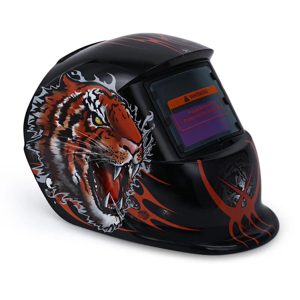 

Tiger Pattern Solar Power Welding Helmet Mask Electrical MIG MMA Skull Mask Auto Darkening Protective Welding Mask/Helmet/Welder