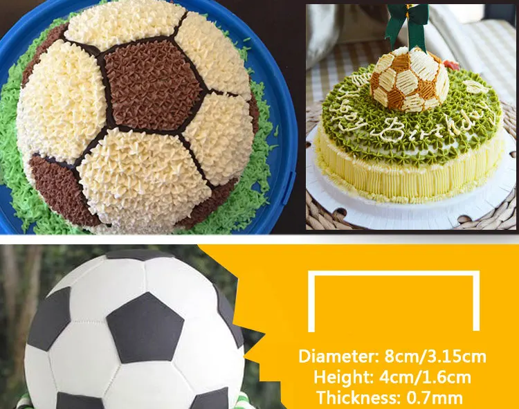 1 PCS 3D Half Round Ball Shaped Football Cake Mold 8 inch Thickening  Aluminum Alloy Mould Birthday Baking Pan 