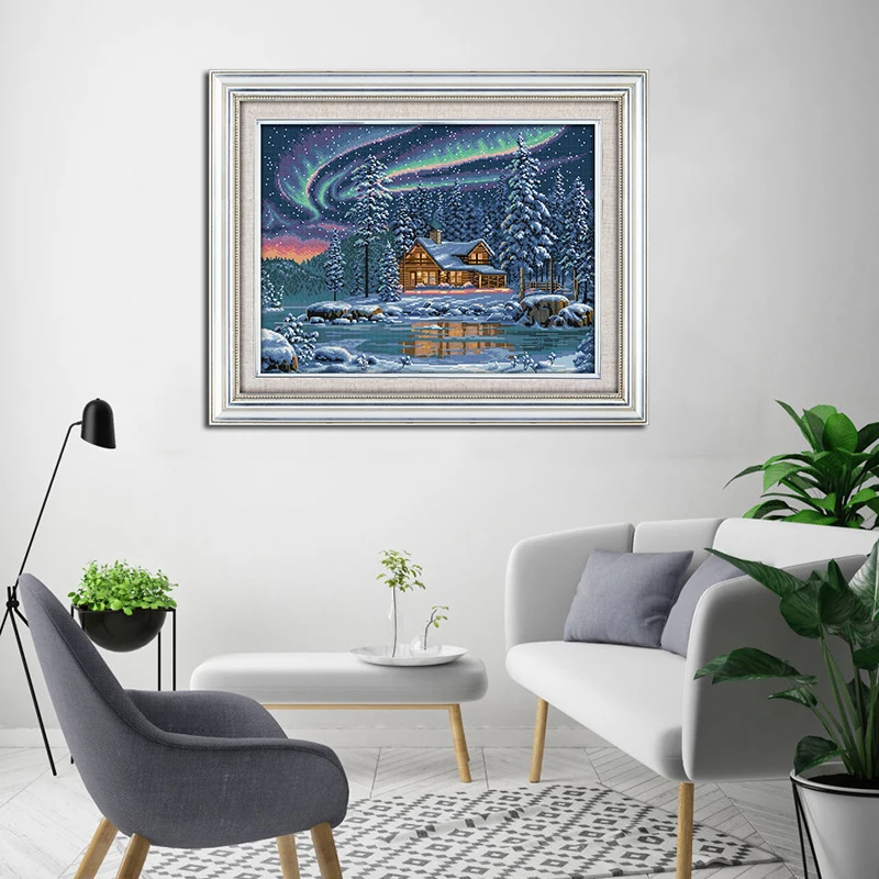 Joy Sunday Набор для вышивки крестиком aurora borealis DMC 11CT 14CT DIY набор ручной работы Рукоделие домашний декор живопись подарок