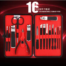 Профессиональный набор для стрижки ногтей из нержавеющей стали, ножницы для ухода за ногтями, набор для маникюра и педикюра, черный чехол