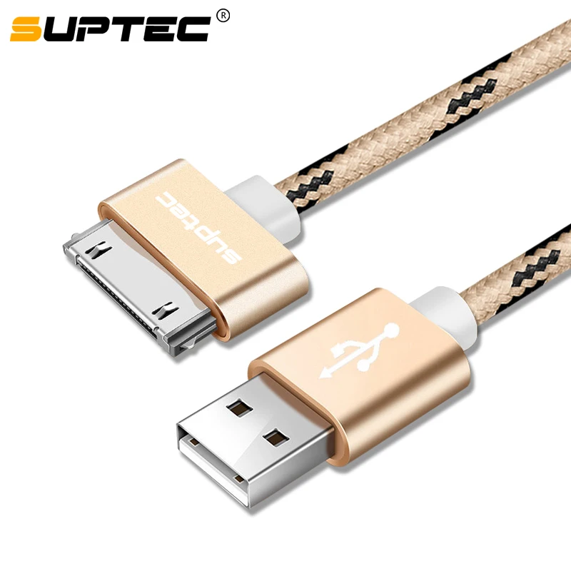 SUPTEC 2.4A USB кабель для iPhone 4S 4 2 м 3 м нейлоновый Плетеный 30 Pin кабель для быстрой зарядки и синхронизации данных для iPad 1 2 3 iPod Nano