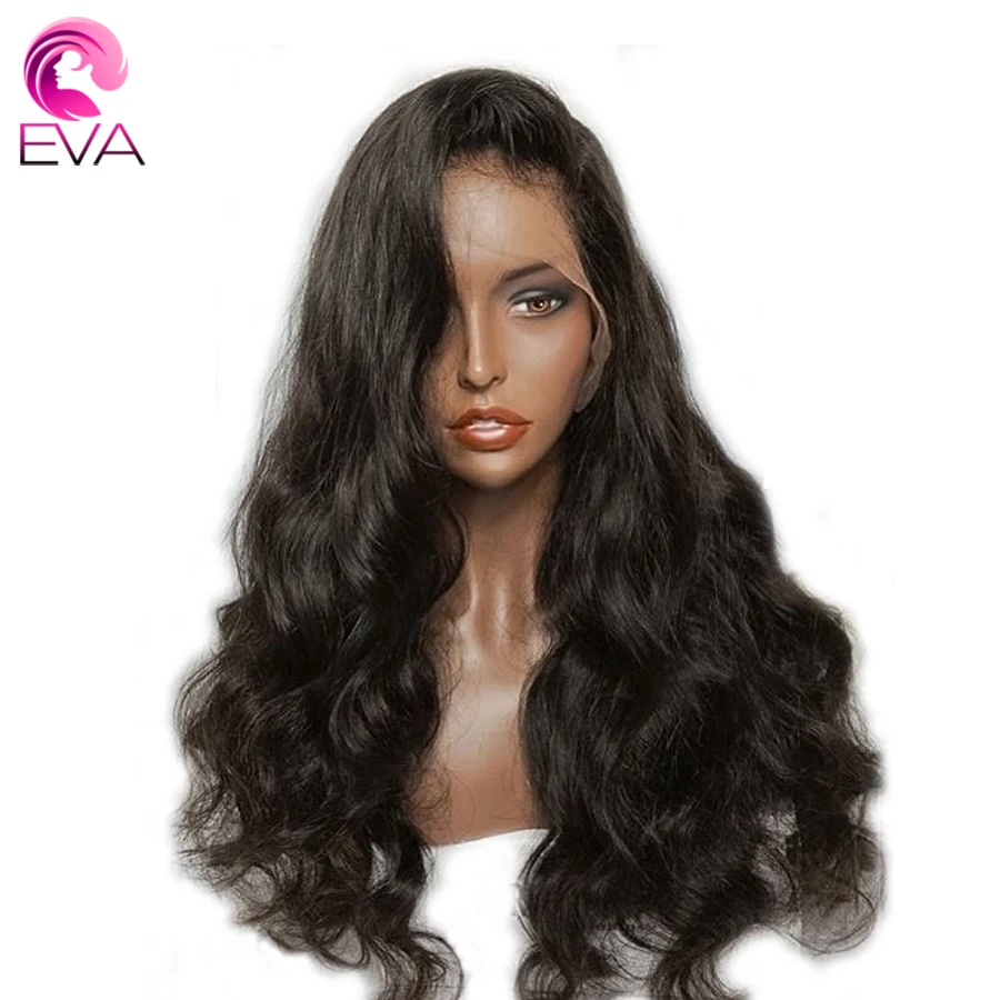 Eva 360 парик с кружевом спереди al предварительно сорвал с волосами младенца Безглютеновые волнистые человеческие волосы парики для черных женщин бразильские волосы Remy