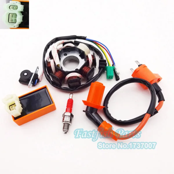 

Ignition Coil AC CDI A7TC Spark Plug Magneto Stator For GY6 125cc 150cc Moped Scooter Motorcycle Motocross Pit Dirt Bike