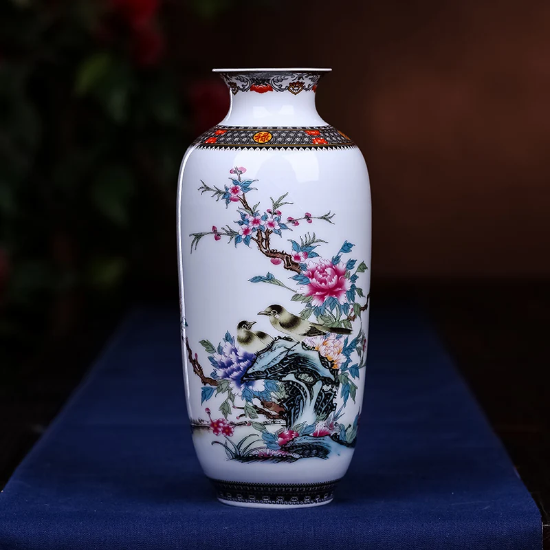 New Chinese Style Jingdezhen ceramic vases flower Hydroponic vase Jingdezhen ceramic flowers modern living room table decoration 5