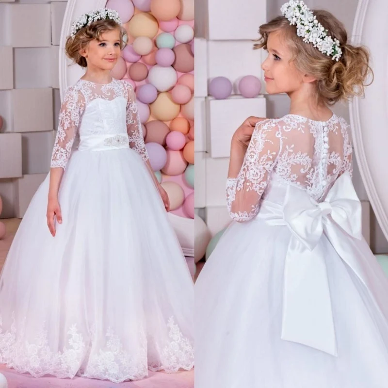 Long Sleeve Flower Girl Dresses for Weddings Flowergirls