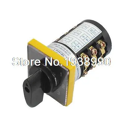 

AC 500V 20A Latching 12 Terminals 7 Position Cam Combination Changeover Switch