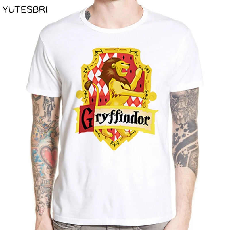 

Magic School T-Shirt Four college Crest Design gryffindor ravenclaw hufflepuff slytherin T shirt Fashion Tshirt for Men Tee tops