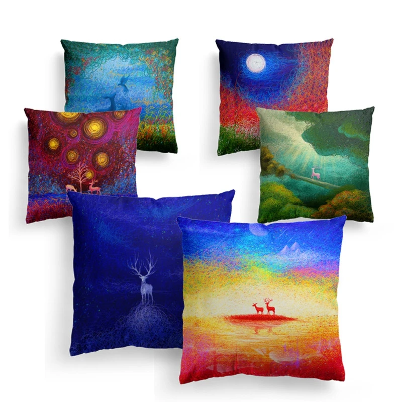 حالمة الخلابة غطاء وسادة مطبوعة غطاء 45x45 سنتيمتر جودة القطن المخلوطة المنزل مكتب المخدة مقعد أريكة سيارة وسادة الخصر غطاء BZ002 حالمة الخلابة غطاء وسادة مطبوعة غطاء 45x45 سنتيمتر جودة القطن المخلوطة المنزل مكتب المخدة مقعد أريكة سيارة وسادة الخصر غطاء BZ002