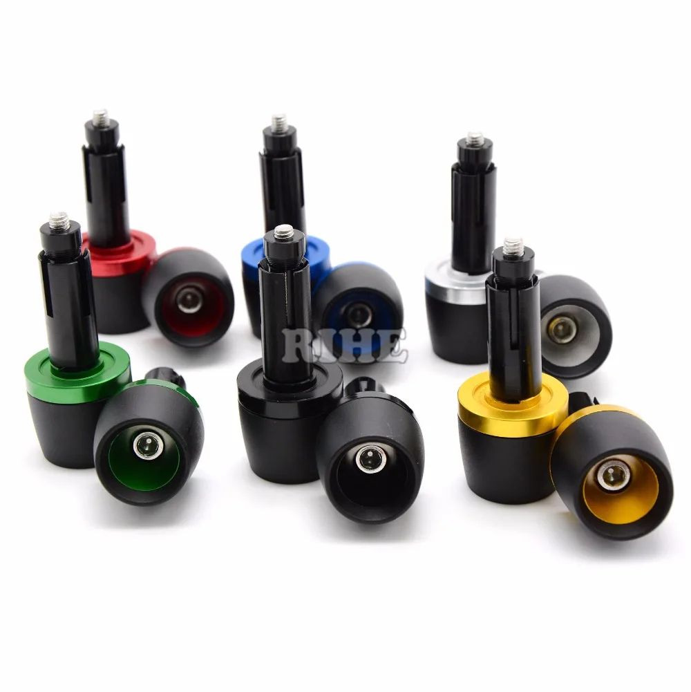 Motorcycle Handle Bar Grips Gold Golden 7//8 2pcs with Billet Aluminum Bar End Cap Plug Slider Top Quality Brand New