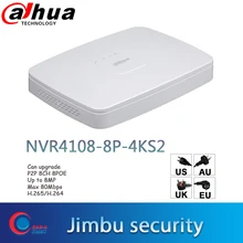 Dahua NVR сетевой видеорегистратор NVR4108-8P-4KS2 видеорегистратор 8CH Smart 1U 8PoE порт 4K и H.265 разрешение до 8MP макс 80 Мбит/с