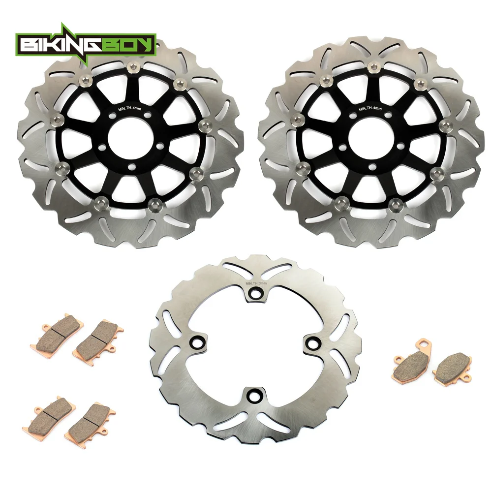 BIKINGBOY Motorcycle Front Rear Brake Disk Disc Rotor Pad for Kawasaki