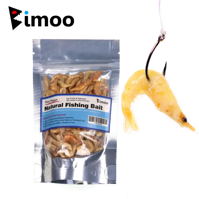 Bimoo Freeze Dried Fishing Pawn Freshwater Shrimps for Winter Saltwater Fishing Makerel Carp