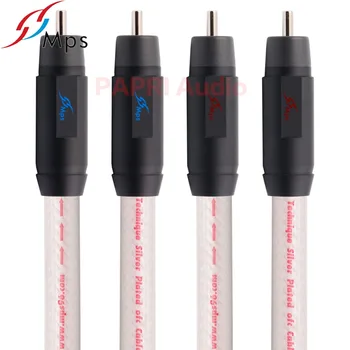 

PAPRI MPS M-8R DIY Audio Cable Rhodium Plated RCA Connector Plug 99.9997% OFC Silver Plated Wire For Subwoofer DAC Male To Male