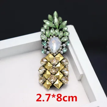 

Rhinestone Beaded Pineapple Patch for Clothing Sewing on Beading Applique Jackets Shoes Bags Apparel DIY Decoration Patches