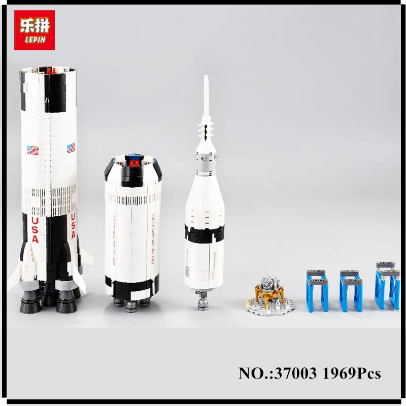 

Lepin 37003 1969Pcs Creative Series The Apollo Saturn V Launch Vehicle Set Children Educational Building Blocks Bricks Toy 21309