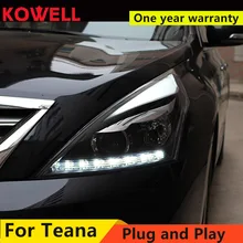 KOWELL автомобильный Стайлинг для Nissan Teana 2008-2012 светодиодные фары сигнальные светодиодные drl hid Биксеноновые линзы ближнего света