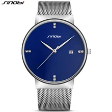 SINOBI Top Brand Luxury Men s Watch Waterproof Date Clock Ultra Slim Full Steel Sports Man