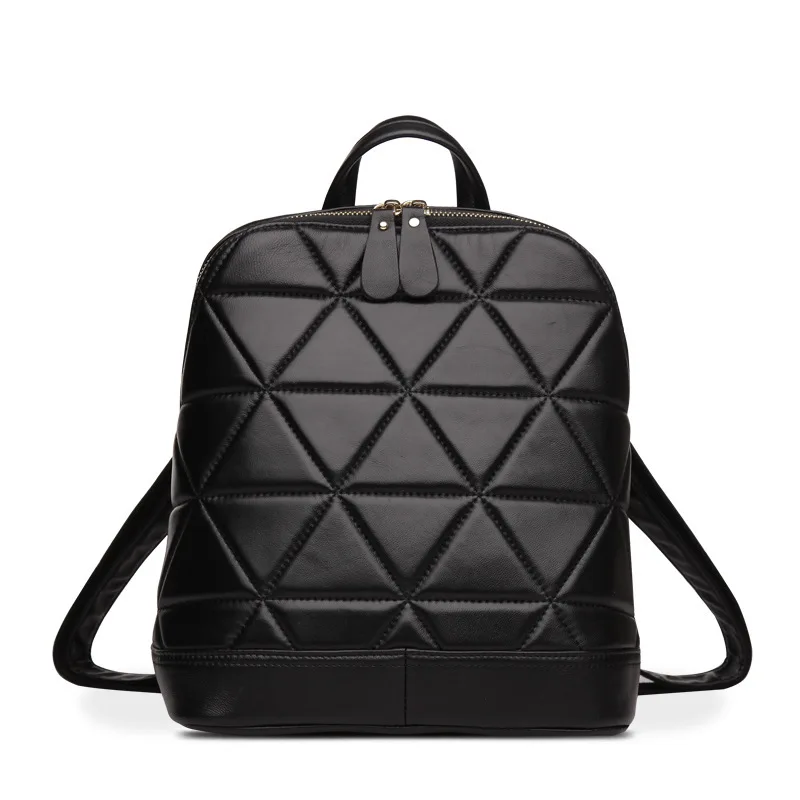 

MUPO Brand Luxury Women Sheepskin Genuine Leather Rhombus Pattern Backbag School Bag Fashion Girl Backpacks 15101206 2017 New