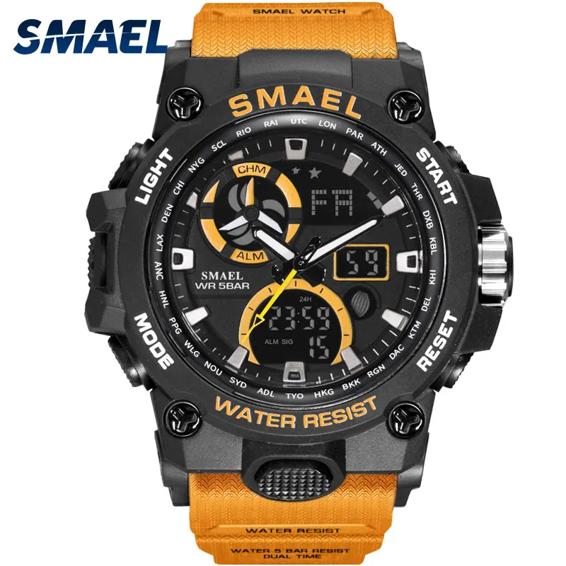 Sport Watch Men SMAEL Brand Toy Mens Watches Military Army S Shock 50m Waterproof Wristwatches 8011 Fashion Men Watches Sport