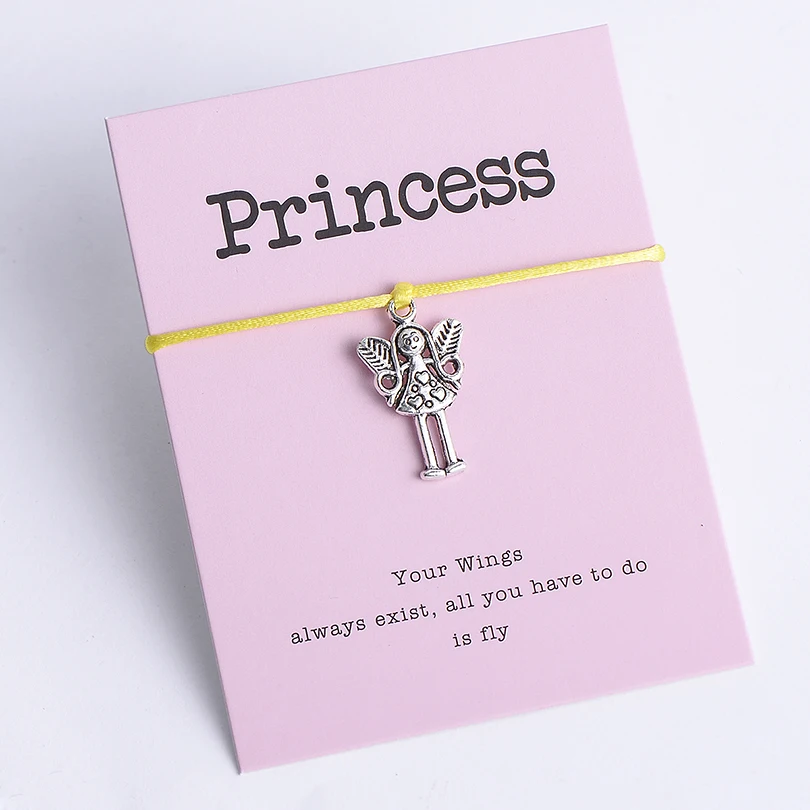 Pipitree прекрасный принцесса браслет желаний подарок сердце ангел девушка Шарм красные браслеты для женщин девочек счастливые ювелирные изделия ручной работы