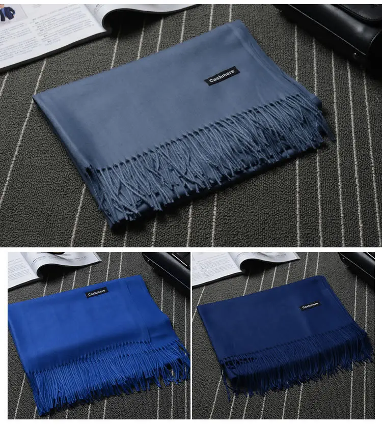 Wool Blend Tassels Warm Scarves-8